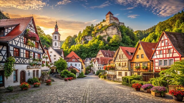Captivating Views of the Historical Village of Pottenstein in Franconian Switzerland, Germany: A Journey Through Time in Picturesque Landscapes and Charming Architecture
