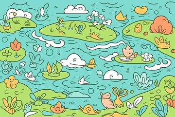 seamless pattern with fishes