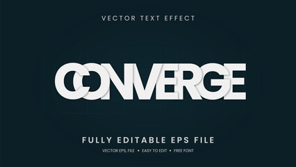 Converage text effect  editable text style with white color and blue dark background