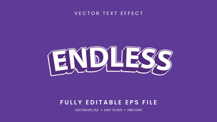 Endless text effect  editable text style with purple background