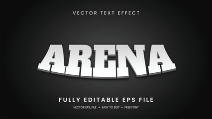 Arena text effect  editable text style with black background