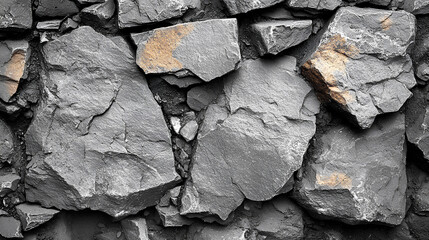 Fototapeta premium Black and White Composition of Ground Rocks
