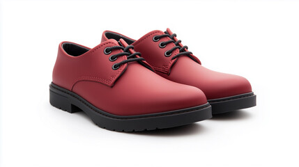 Stylish red shoes with black soles, perfect for casual or formal wear, on white background.