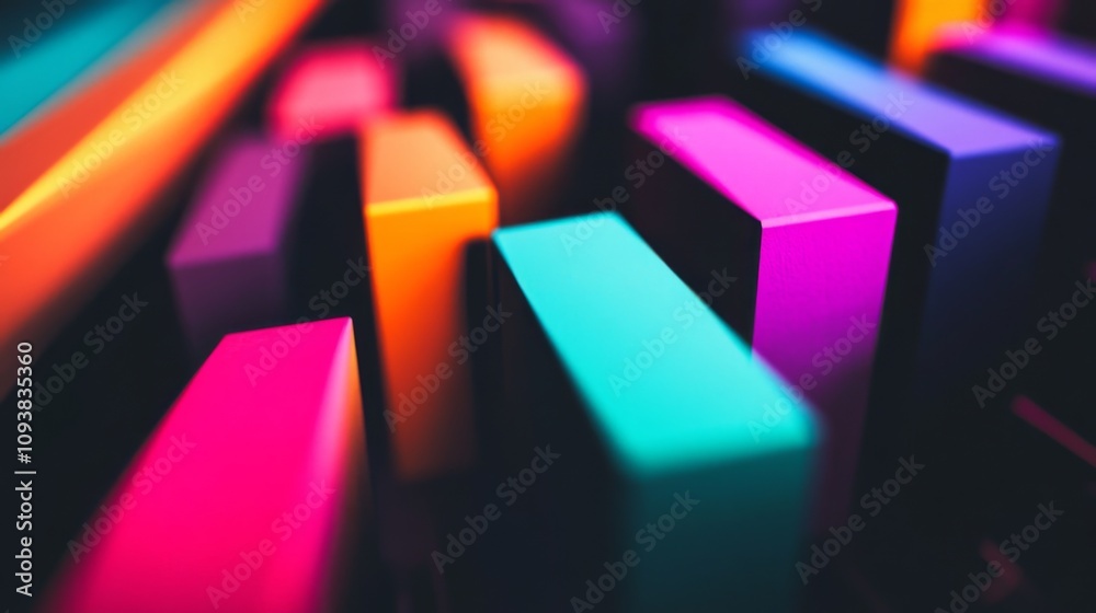 Aufkleber abstract close-up of colorful geometric shapes forming an engaging visual composition in vibrant hue