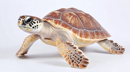 Obraz premium Majestic Sea Turtle Gliding Through Tranquil Underwater Seascape