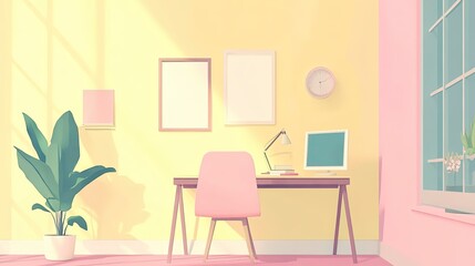 business presentation flat design front view marketing theme animation pastel 