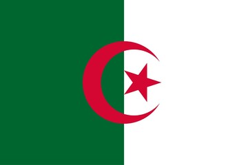 Flag of Algeria country. Banner. Illustration