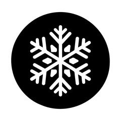 Silhouette Christmas snowflake in round vector icon illustration