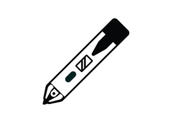 Voltage tester. Simple illustration in black and white.