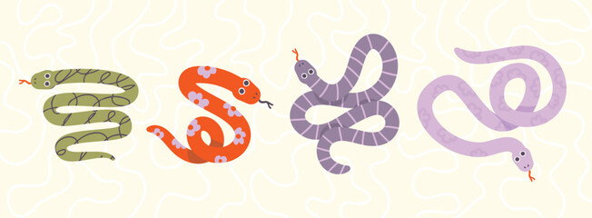 Colorful Snake Illustrations