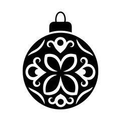 Hanging Christmas ornament ball vector icon design