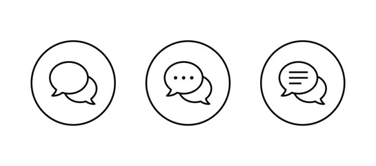 Chat Bubble Icon set. Chat, message, message, sms, chatting, talk line icon vector