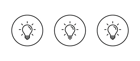 light bulb icon set. Idea symbol vector
