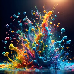 Fototapeta premium Color Splashes A Dance of Liquid and Light 3