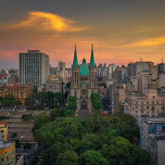 Fototapeta premium Fotos aéreas do centro de São Paulo - SP / Brasil