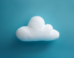 simple floating cloud on solid background