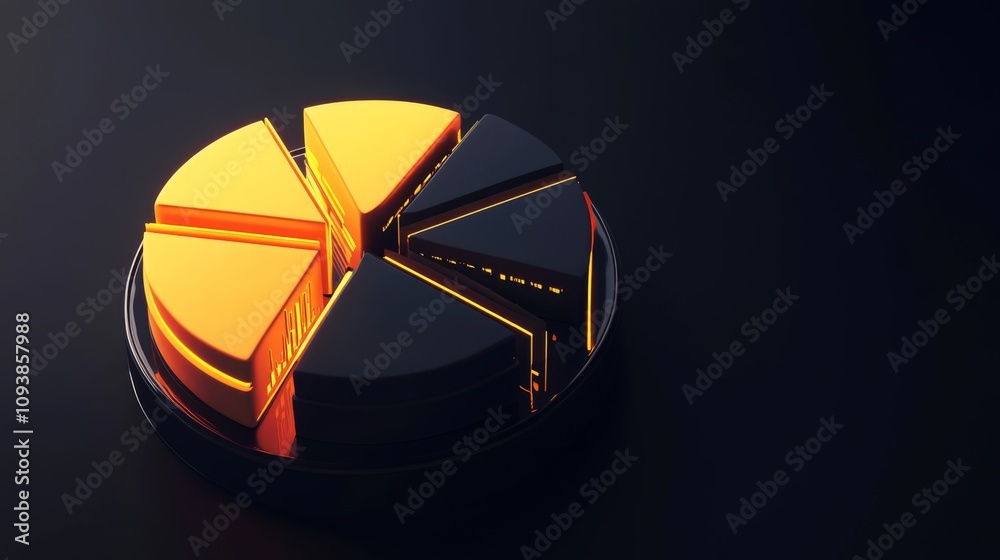 Aufkleber modern geometric abstract design with bright yellow and deep black segments highlighting creative in