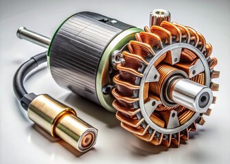 Disassembled Universal Motor from Electric Appliance: A Detailed Look into Component Breakdown and Functionality for Educational and Technical Insights