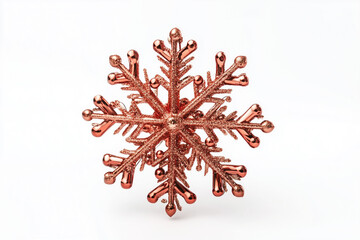 Naklejka premium Rose gold Christmas snowflake decoration