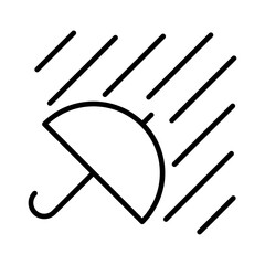大雨のお天気線画アイコン_線幅編集可能