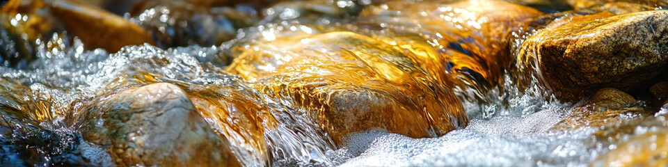 Water flowing over rocks, representing the unpredictability of creative thought.