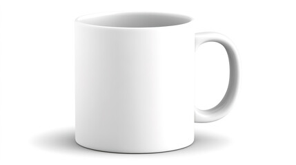 Obraz premium Minimalist Design of a Plain White Mug Isolated on a Solid White Background