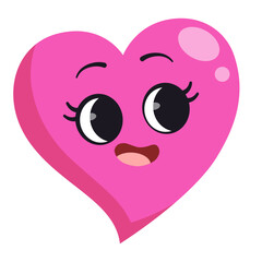 pink girly heart smiling