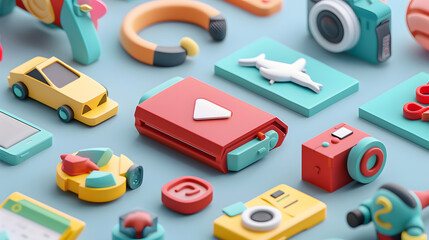 Obraz premium Support icon interface isometric Cartoon 3D