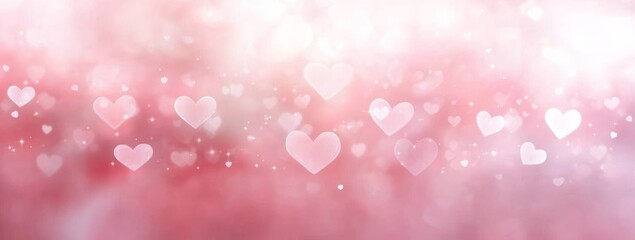 Pastel Background with Hearts Romantic Bokeh Soft Focus Gradient Love Celebration Holiday Decoration