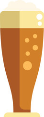 This illustration features a glass of beer with foam overflowing, perfect for representing beer, beverages, and bars