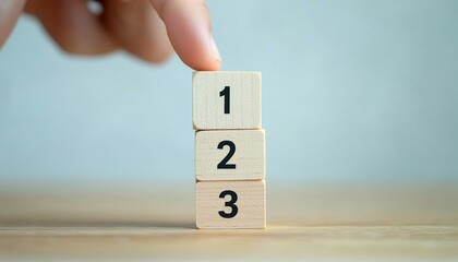 Task Management Priority and Workflow Arrangement Using Wooden Blocks for Organizing Work Steps