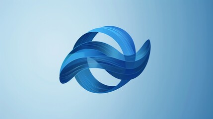 Naklejka premium An abstract blue shape on a light blue background.