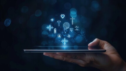 Digital Healthcare Technology with Icons