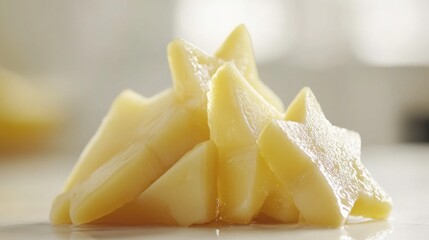 Bright Star Fruit Pieces on White Backdrop
