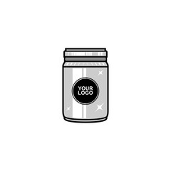 jar food container mockup vector illustration