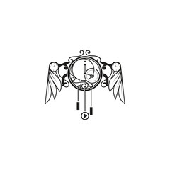 Print luxury logo line art of a watch