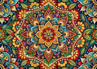 Hand Drawn Artistic Abstract Ornamental Pattern in Ethnic Style Captured by Drone Photography for Fashionable Design Inspiration and Creative Templates