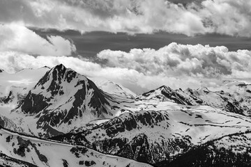 Canada, British Columbia, Whistler. B&W of Fitzsimmons Range in Garibaldi Provincial Park.