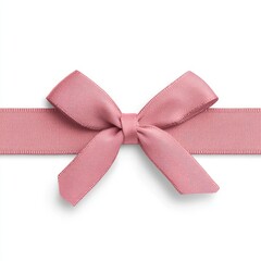 Pink satin ribbon bow isolated on white.