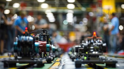 Defocused machines collide as rivals battle for the top spot in the indoor robotics tournament.