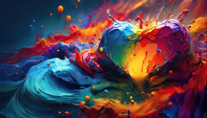 Vibrant Abstract Heart Illustration Representing Love