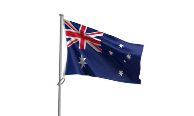Fototapeta premium Flag australia day happy holiday object national country white background dicut icon emblem star wind travel trip tourism 26 sunday january month 2025 year sydney governement politic canberra cross 