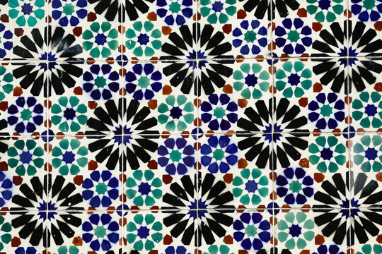 Lisbon, Portugal. Traditional Portuguese Azulejo ceramic tiles.
