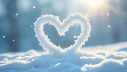 Naklejka premium Delicate Snow Crystals Heart