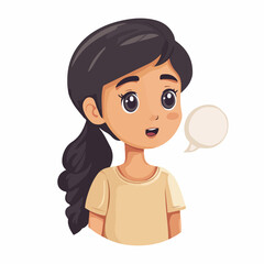 Girl Speaking Character Icon Isolated Vector Illustration