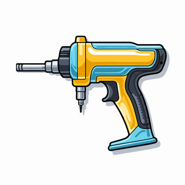 recommend clip art: Cartoon Glue Gun Line Vector Illustration