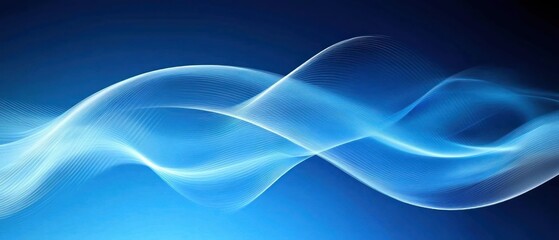 Abstract blue wave design with smooth curves and gradients.