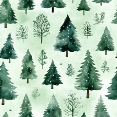 Obraz premium Christmas Tile Pattern Graphic Element Texture Fir Candy Box Ornament Lineart Cartoon Design 