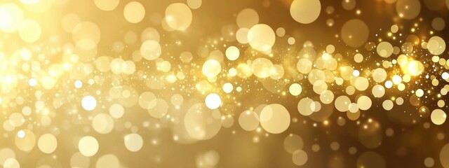 Golden Bokeh Lights Abstract Background for Christmas Celebration