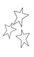 3 pieces  illustration of a star icon 